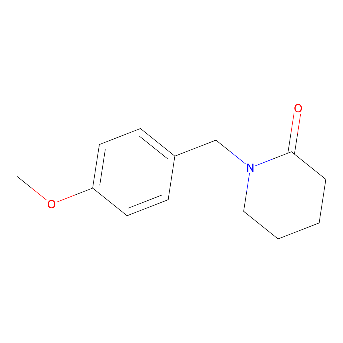 1-(4-Methoxybenzyl)piperidin-2-one molecular structure, CAS 128773-73-9