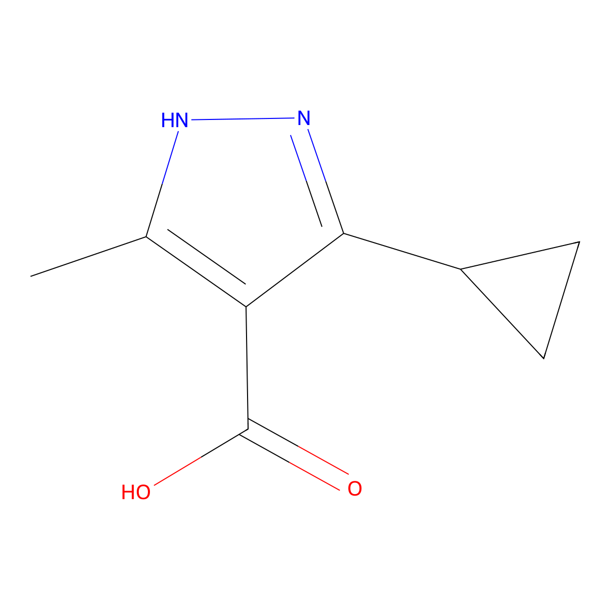 5-Cyclopropyl-3-methyl-1H-pyrazole-4-carboxylic acid molecular structure, CAS 1287752-79-7