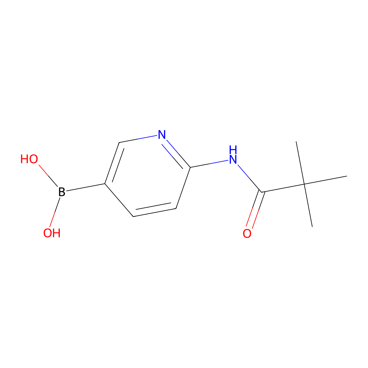 {6-[(2,2-Dimethylpropanoyl)Amino]-3-Pyridinyl}Boronic Acid molecular structure, CAS 1287752-89-9