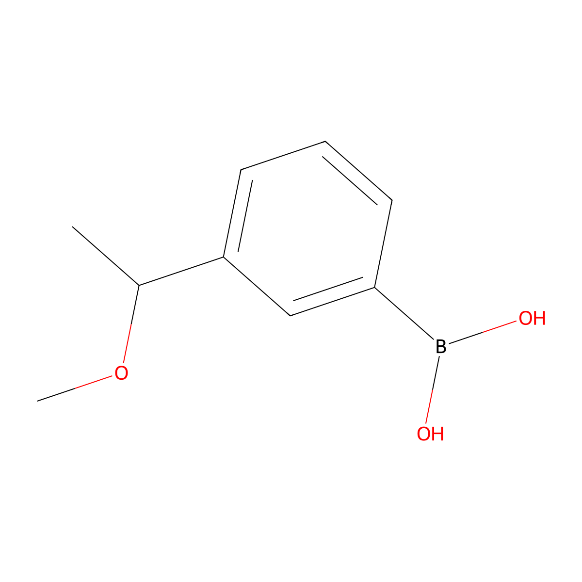 (3-(1-Methoxyethyl)phenyl)boronic acid molecular structure, CAS 1287753-32-5