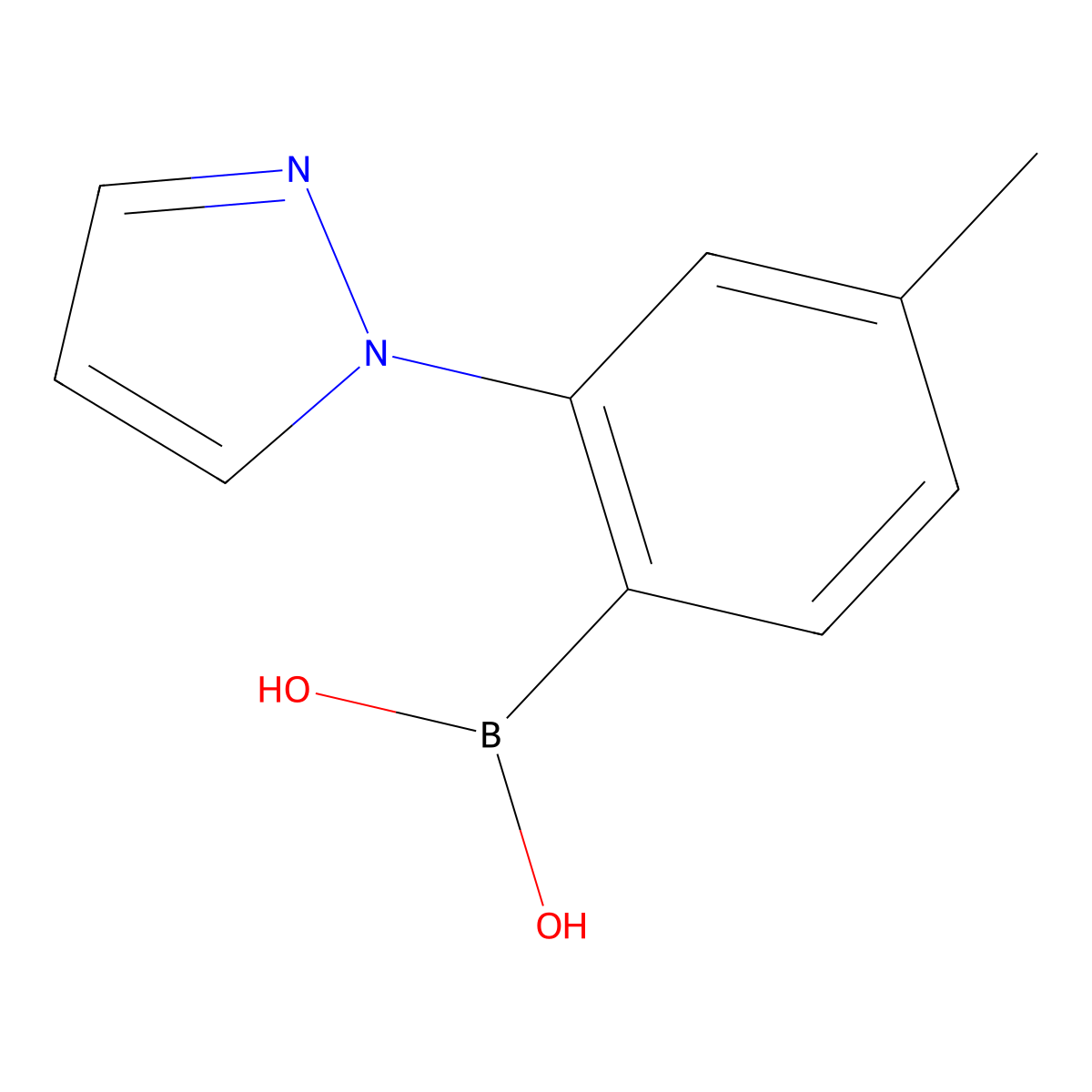 [4-methyl-2-(1H-pyrazol-1-yl)phenyl]boronic acid molecular structure, CAS 1287753-43-8