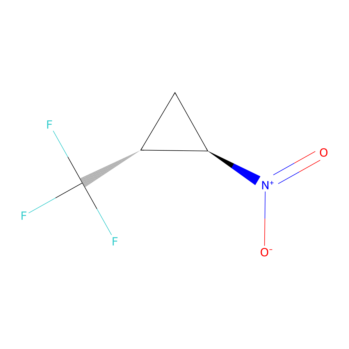 1-Nitro-2-(trifluoromethyl)cyclopropane, trans molecular structure, CAS 1287760-03-5