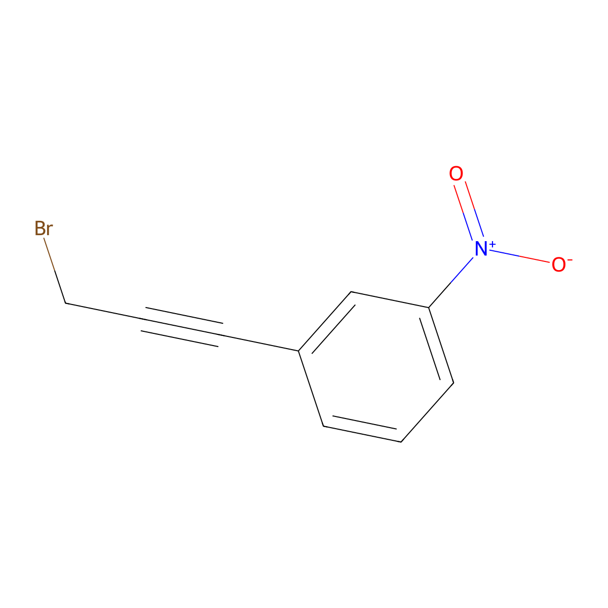 1-(3-Bromoprop-1-YN-1-YL)-3-nitrobenzene molecular structure, CAS 1287768-74-4