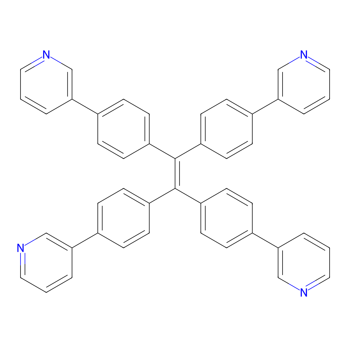 1,1,2,2-Tetrakis(4-(pyridin-3-yl)phenyl)ethene molecular structure, CAS 1287777-24-5