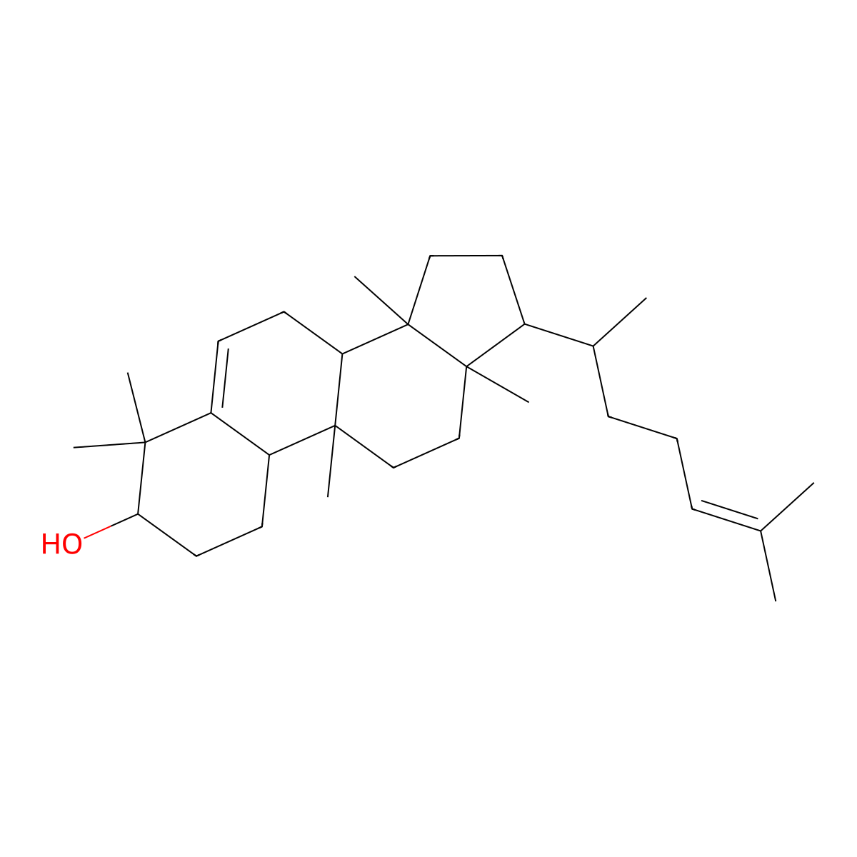 3beta-Cucurbita-5,24-dien-3-ol molecular structure, CAS 128779-09-9