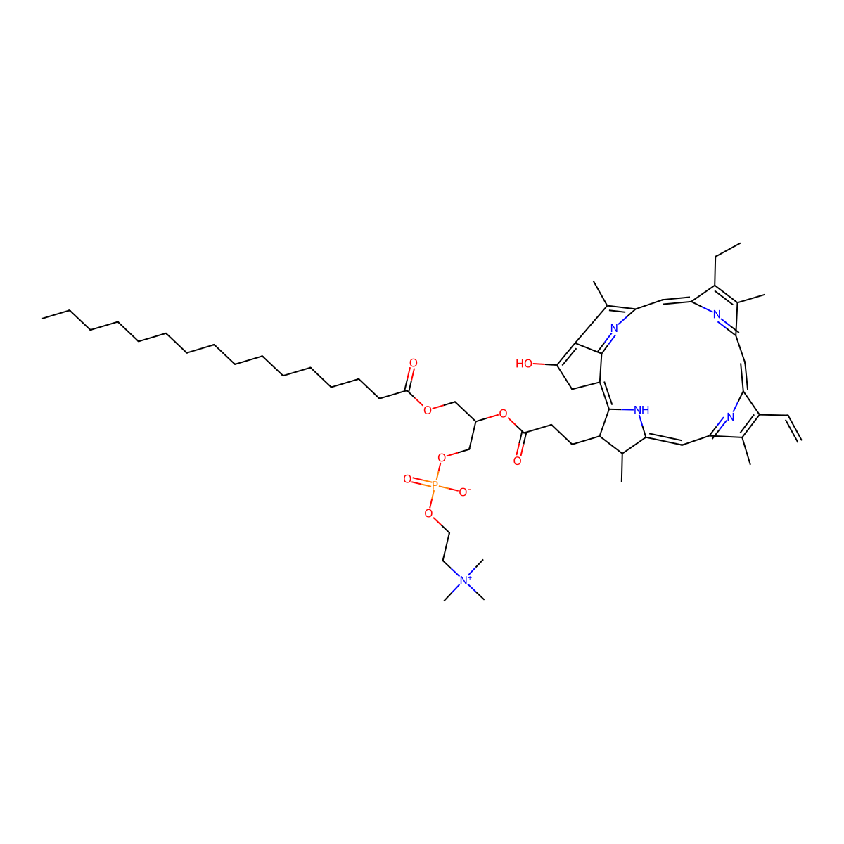 1-Palmitoyl-2-Pyropheophorbide a-sn-glycero-3-PC molecular structure, CAS 1287795-07-6