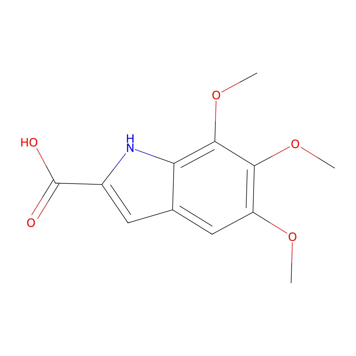 5,6,7-Trimethoxy-1H-indole-2-carboxylic acid molecular structure, CAS 128781-07-7