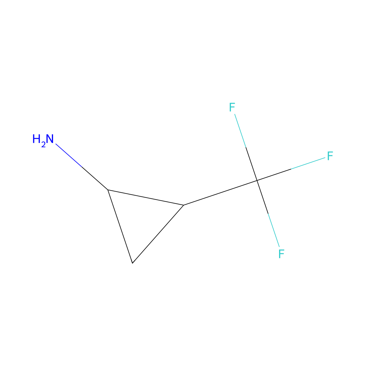 (1R,2R)-2-(Trifluoromethyl)cyclopropan-1-amine molecular structure, CAS 1287838-56-5
