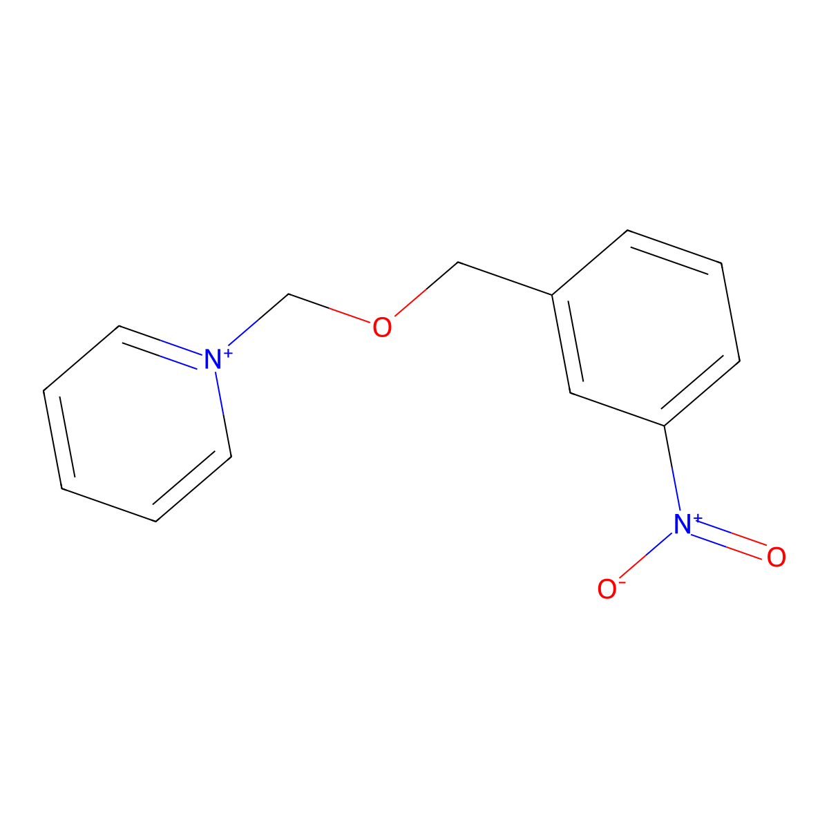 1-[(3-Nitrophenyl)methoxymethyl]pyridin-1-ium molecular structure, CAS 128787-74-6