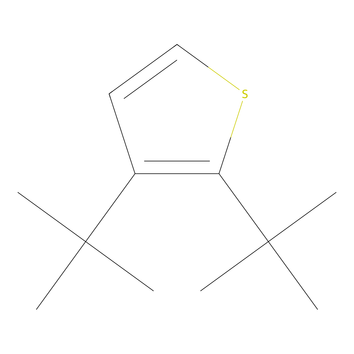 2,3-Ditert-butylthiophene molecular structure, CAS 128788-04-5