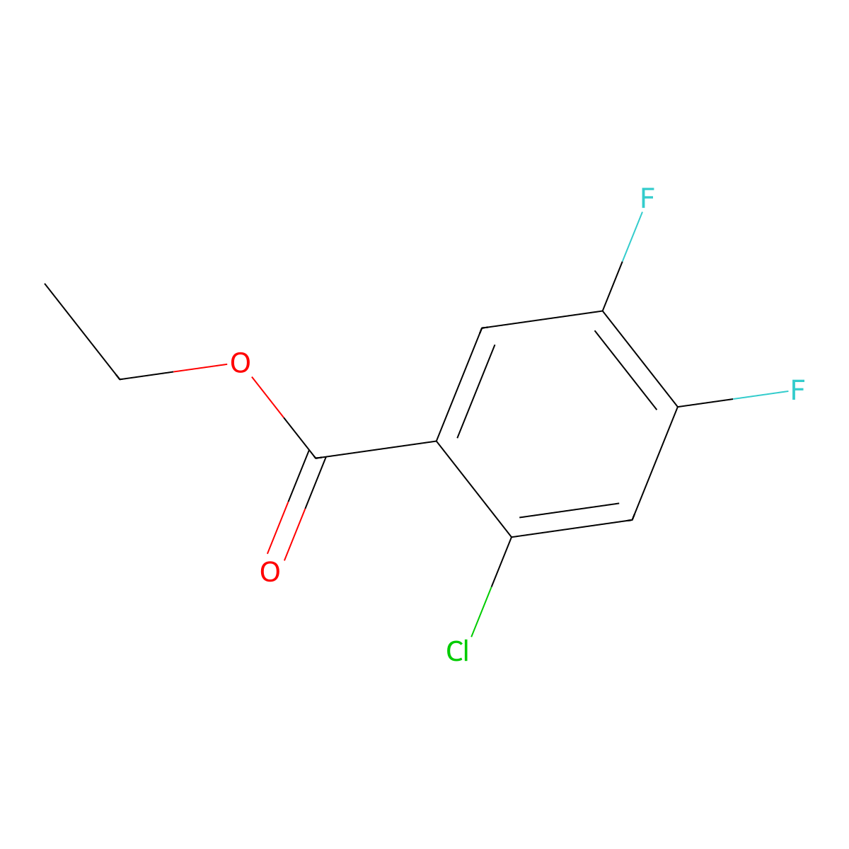 Benzoic acid, 2-chloro-4,5-difluoro-, ethyl ester molecular structure, CAS 128800-37-3