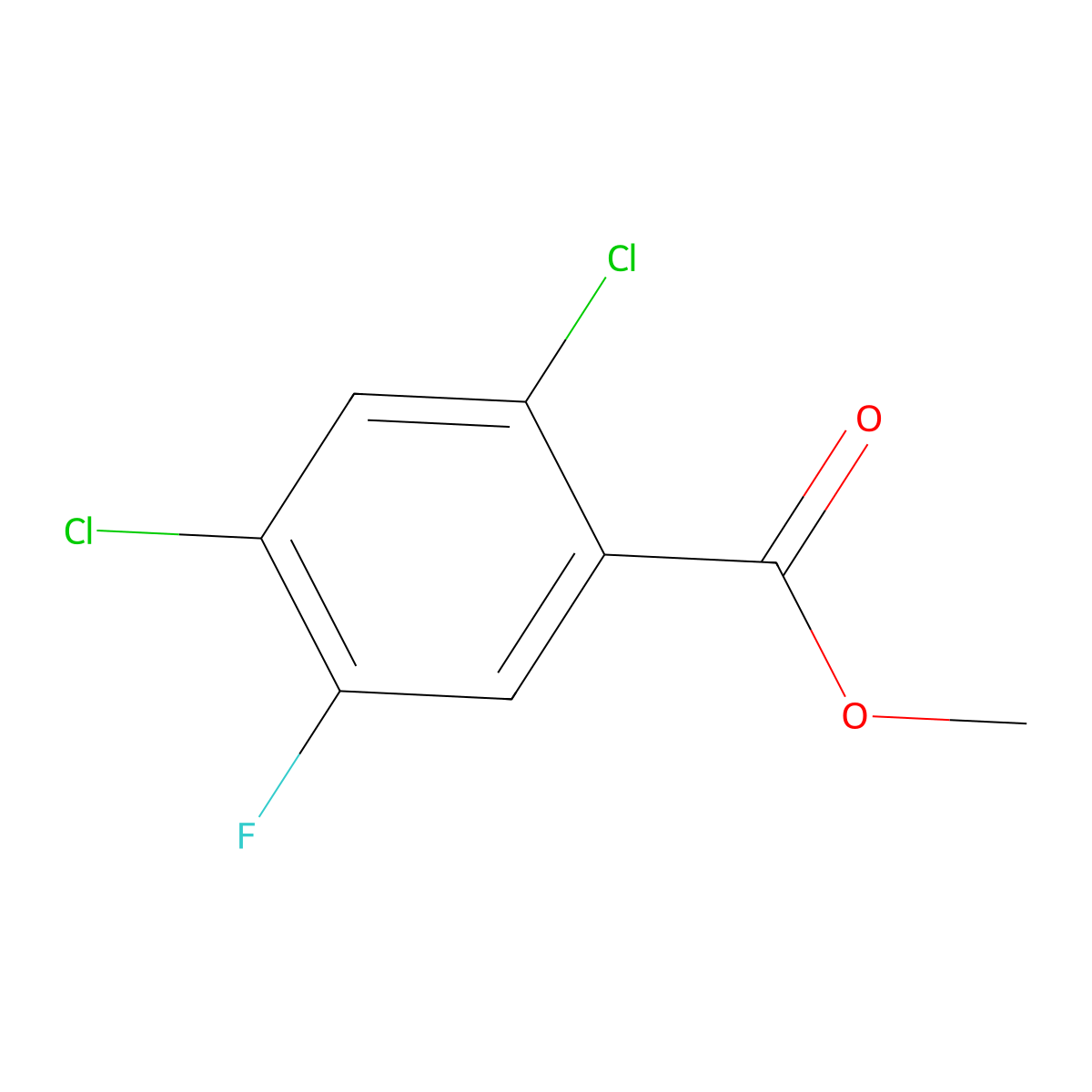 Methyl 2,4-dichloro-5-fluorobenzoate molecular structure, CAS 128800-56-6