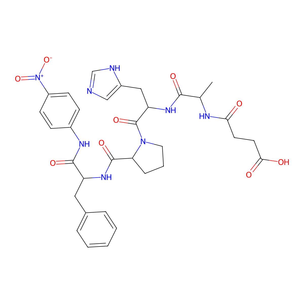 Suc-Ala-His-Pro-Phe-pNA molecular structure, CAS 128802-75-5