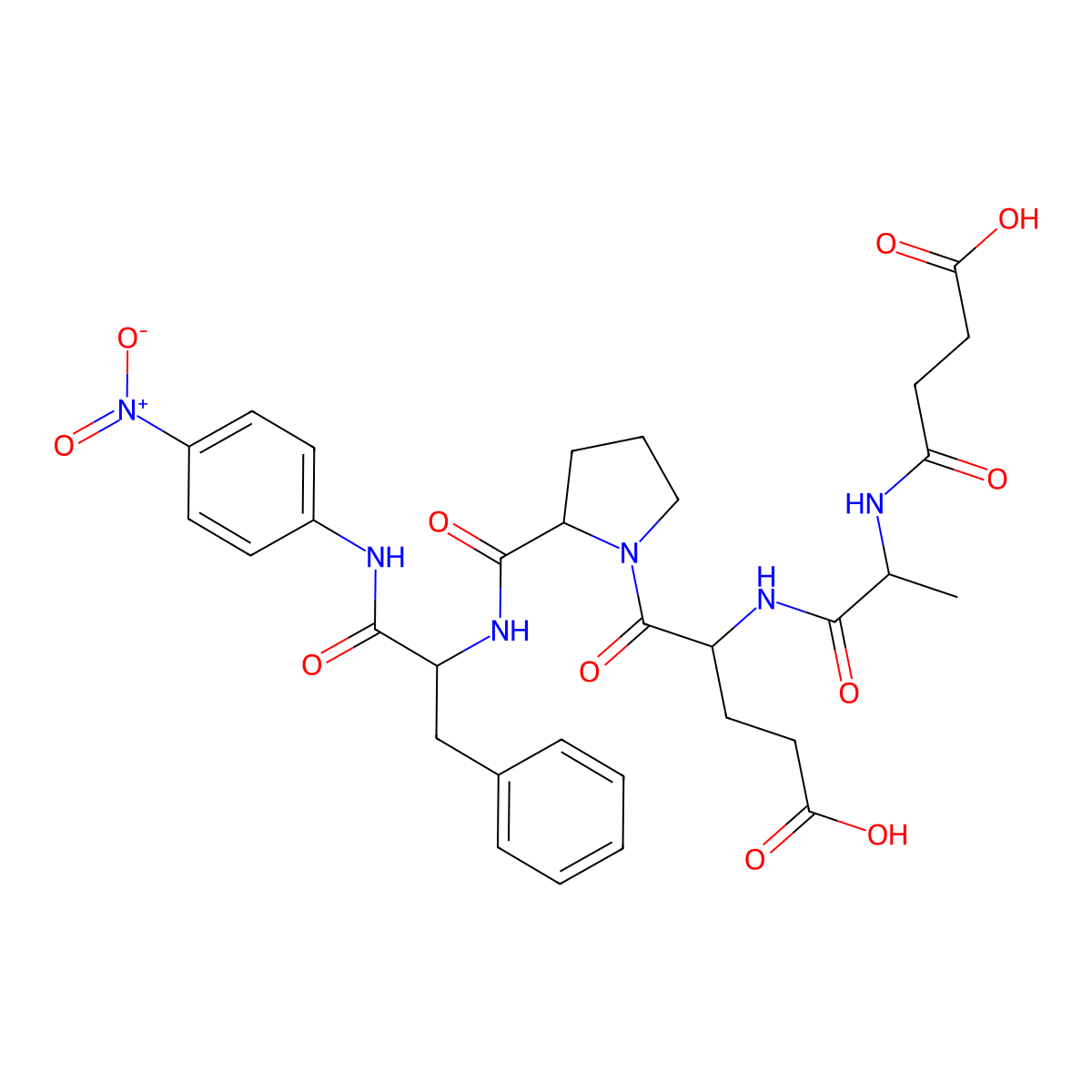 Suc-Ala-Glu-Pro-Phe-Pna molecular structure, CAS 128802-76-6