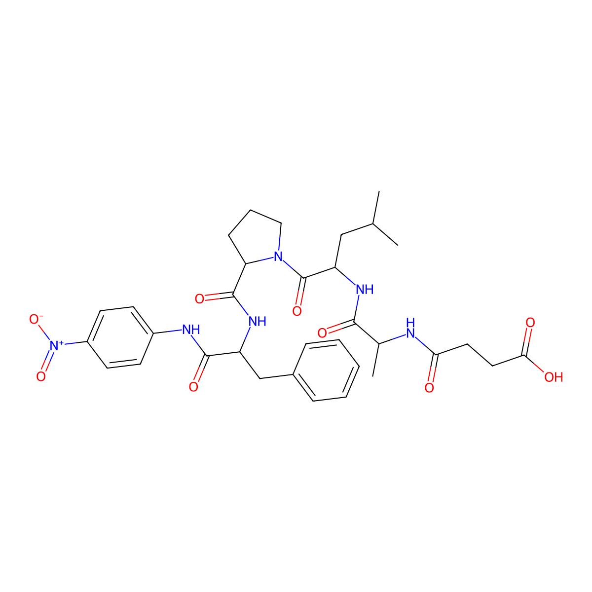 Suc-Ala-Leu-Pro-Phe-PNA molecular structure, CAS 128802-78-8