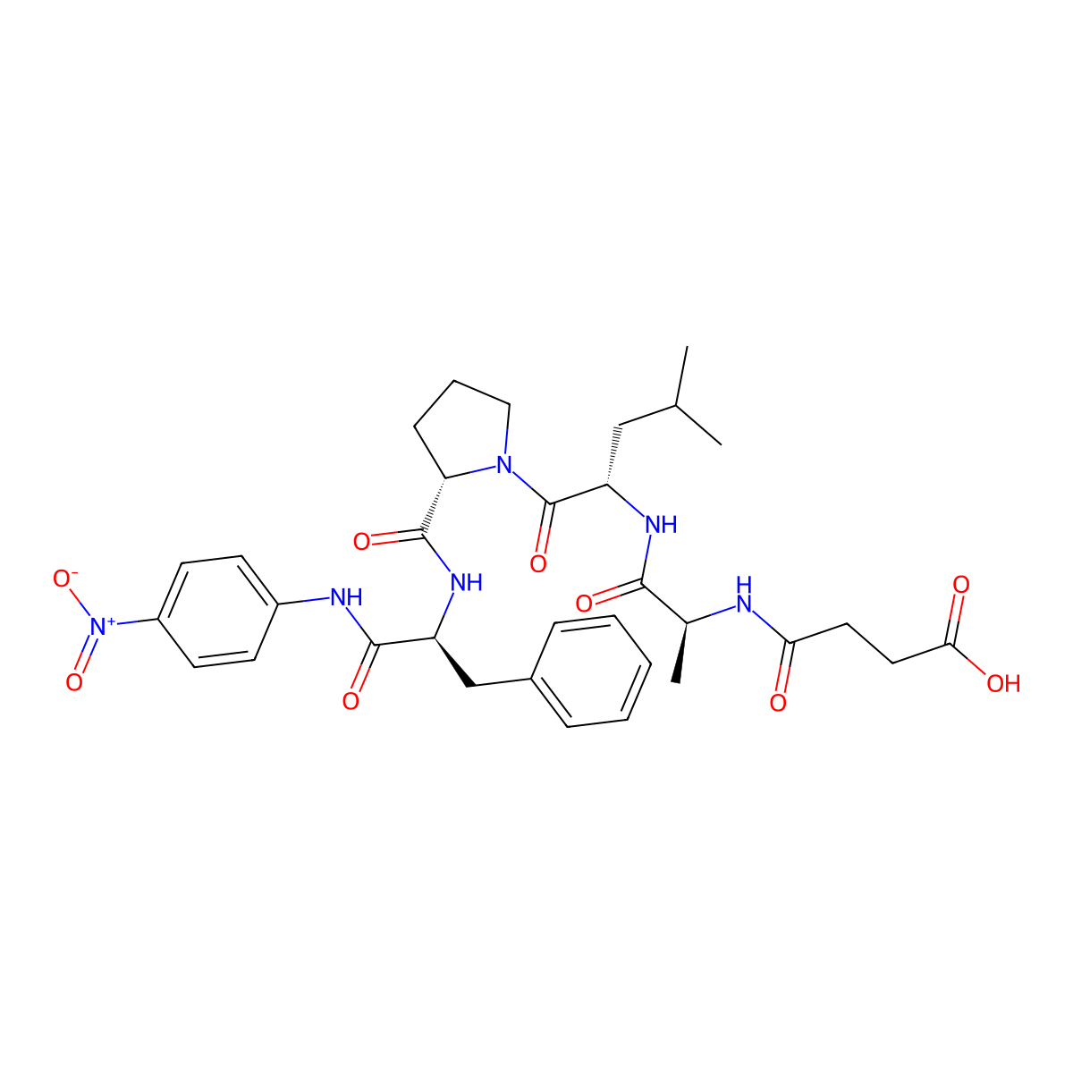 Suc-Ala-Leu-Pro-Phe-PNA molecular structure, CAS 128802-78-8