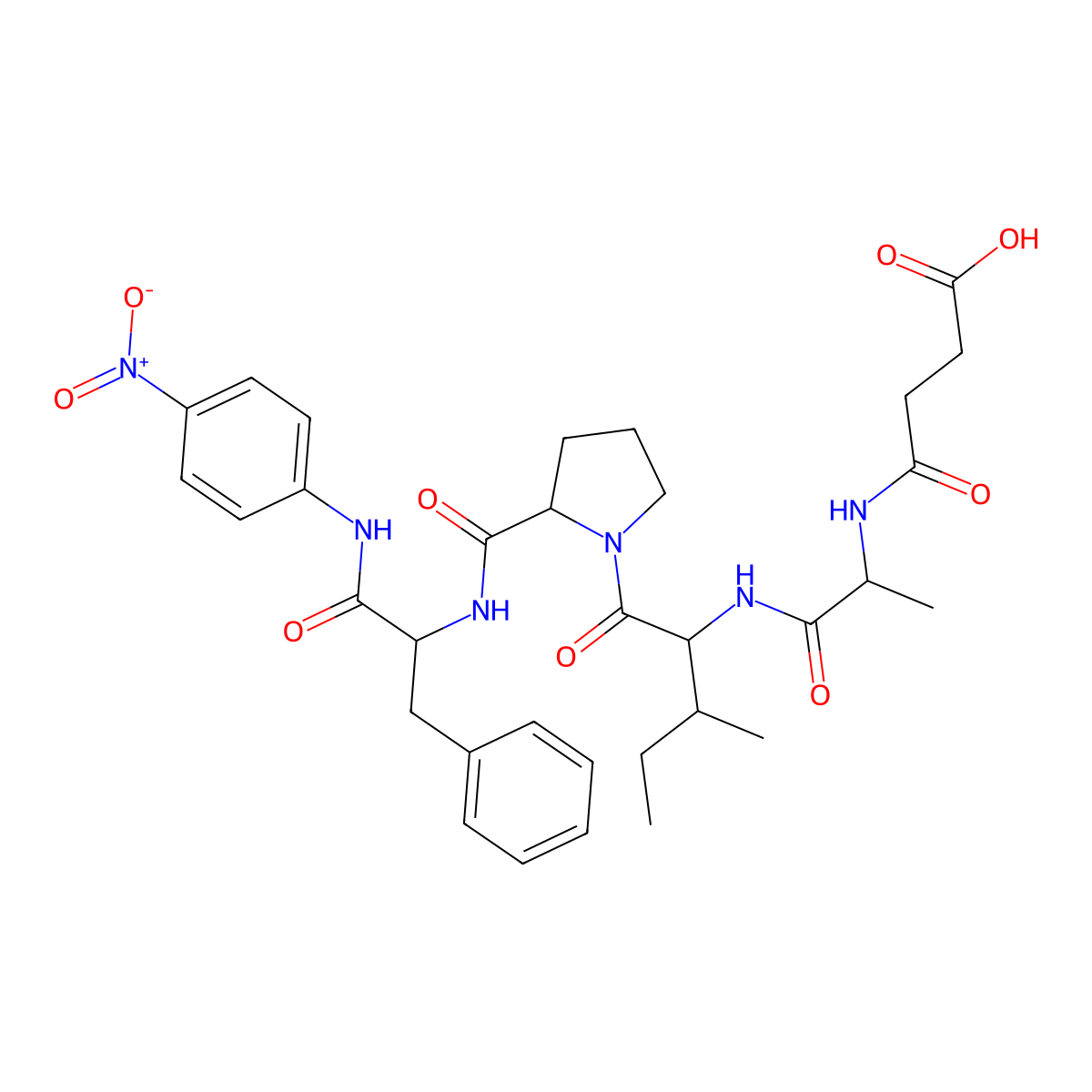 Suc-Ala-Ile-Pro-Phe-pNA molecular structure, CAS 128802-79-9