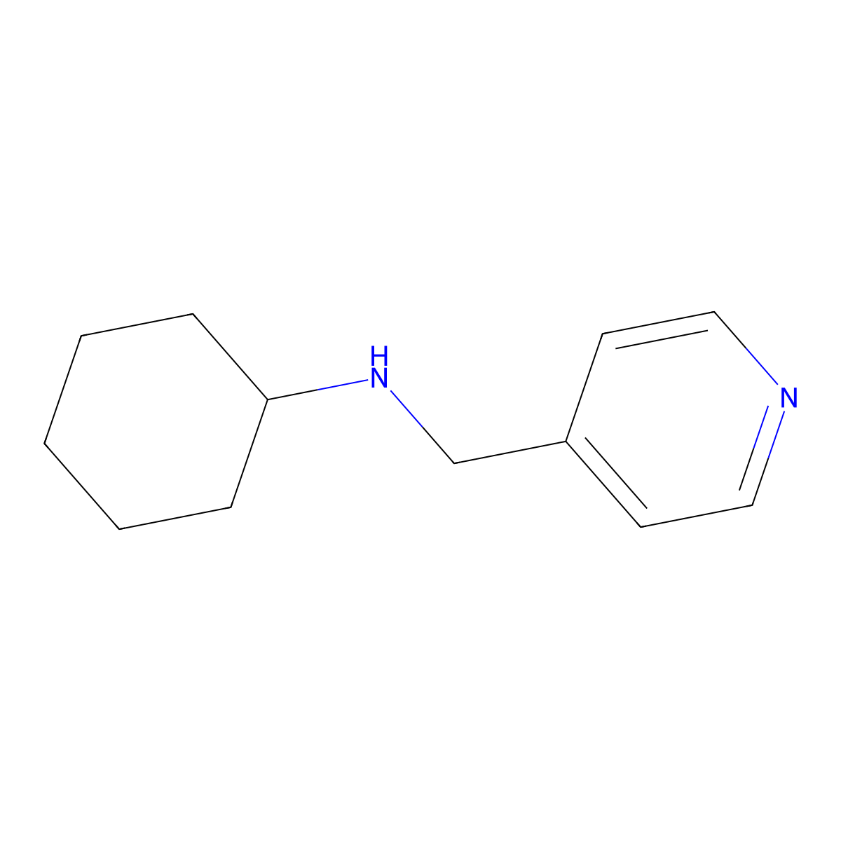 N-(pyridin-4-ylmethyl)cyclohexanamine molecular structure, CAS 128802-98-2