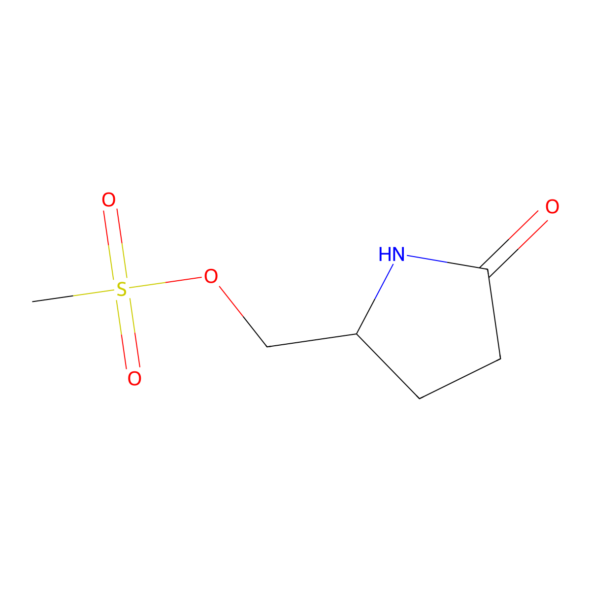 (R)-(5-oxopyrrolidin-2-yl)methyl methanesulfonate molecular structure, CAS 128811-47-2
