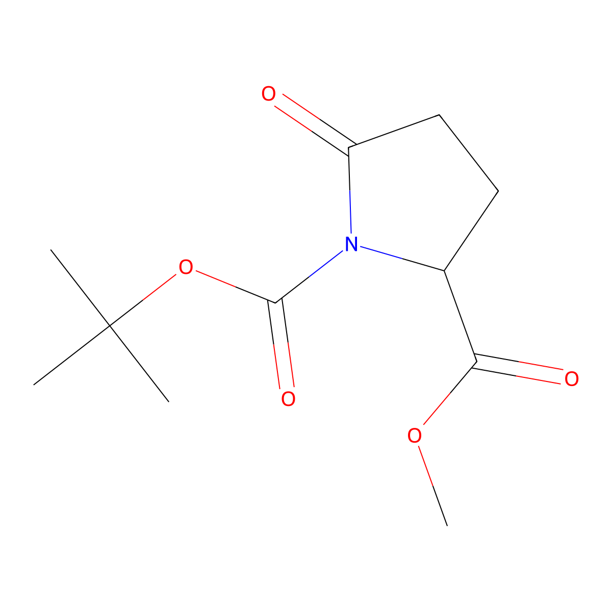 1-tert-Butyl 2-methyl (2R)-5-oxopyrrolidine-1,2-dicarboxylate molecular structure, CAS 128811-48-3