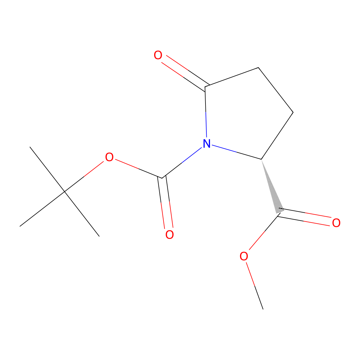 1-tert-Butyl 2-methyl (2R)-5-oxopyrrolidine-1,2-dicarboxylate molecular structure, CAS 128811-48-3