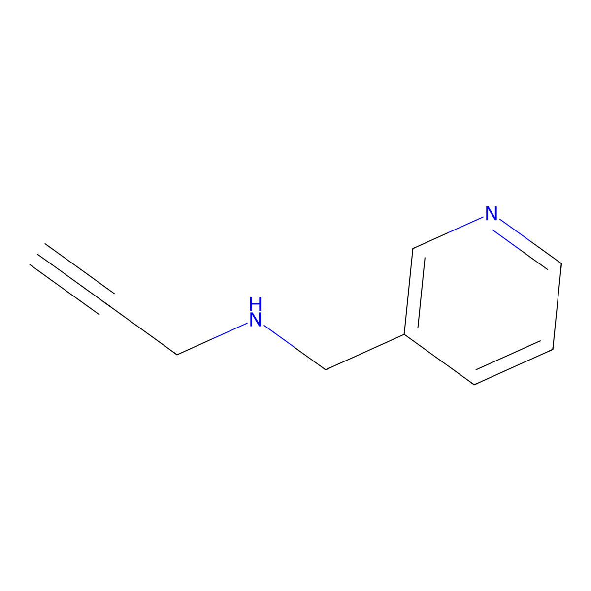 N-(pyridin-3-ylmethyl)prop-2-yn-1-amine molecular structure, CAS 128813-42-3