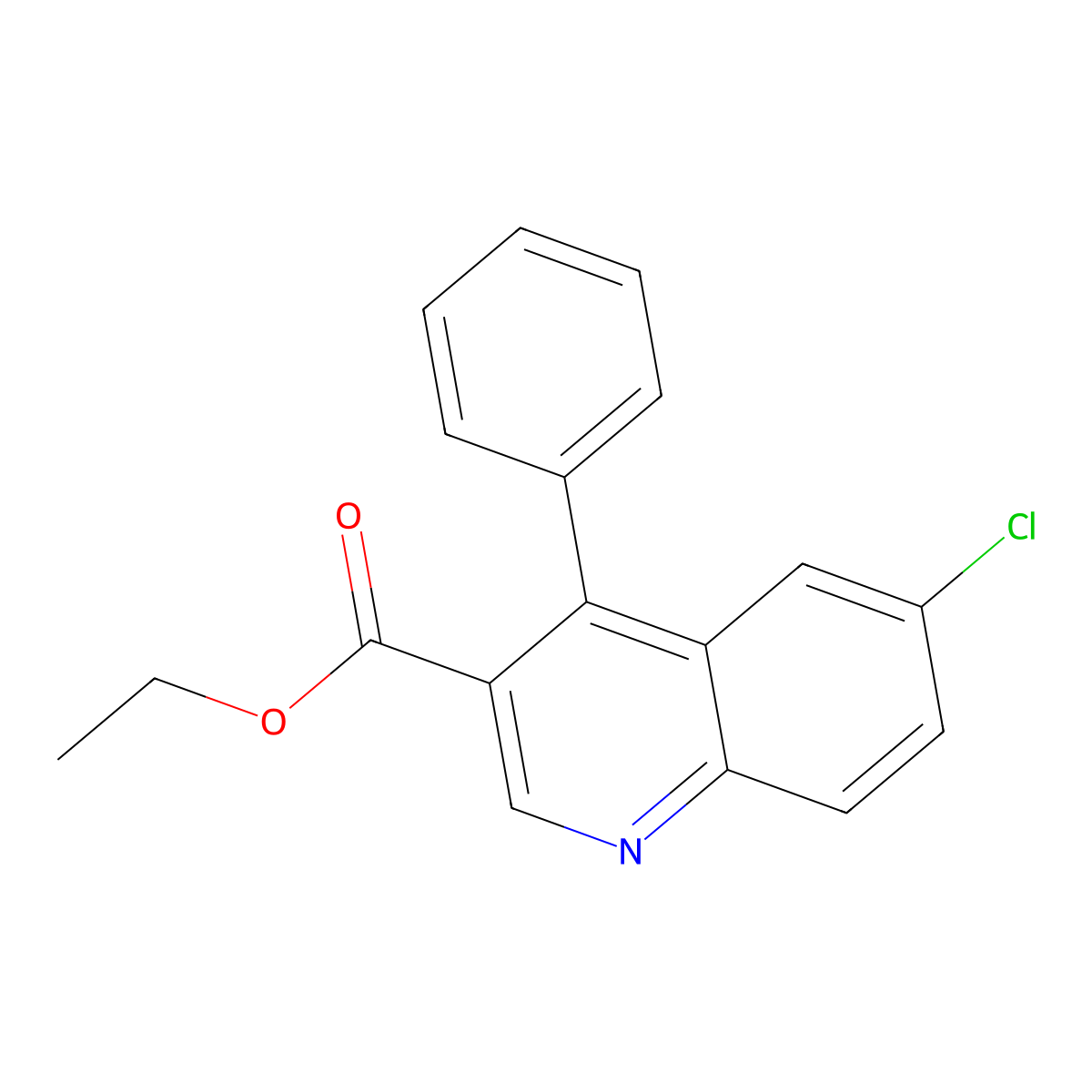 Ethyl 6-chloro-4-phenylquinoline-3-carboxylate molecular structure, CAS 128832-35-9