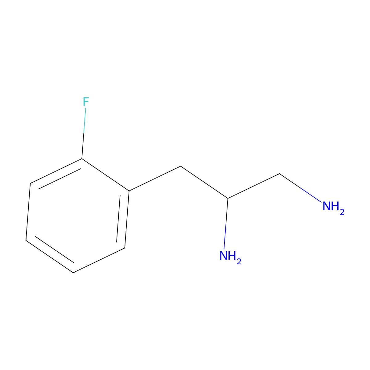 3-(2-Fluorophenyl)propane-1,2-diamine molecular structure, CAS 128833-65-8