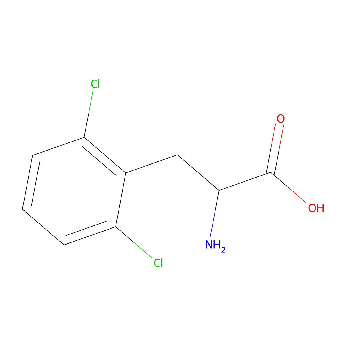 2-amino-3-(2,6-dichlorophenyl)propanoic Acid molecular structure, CAS 128833-96-5