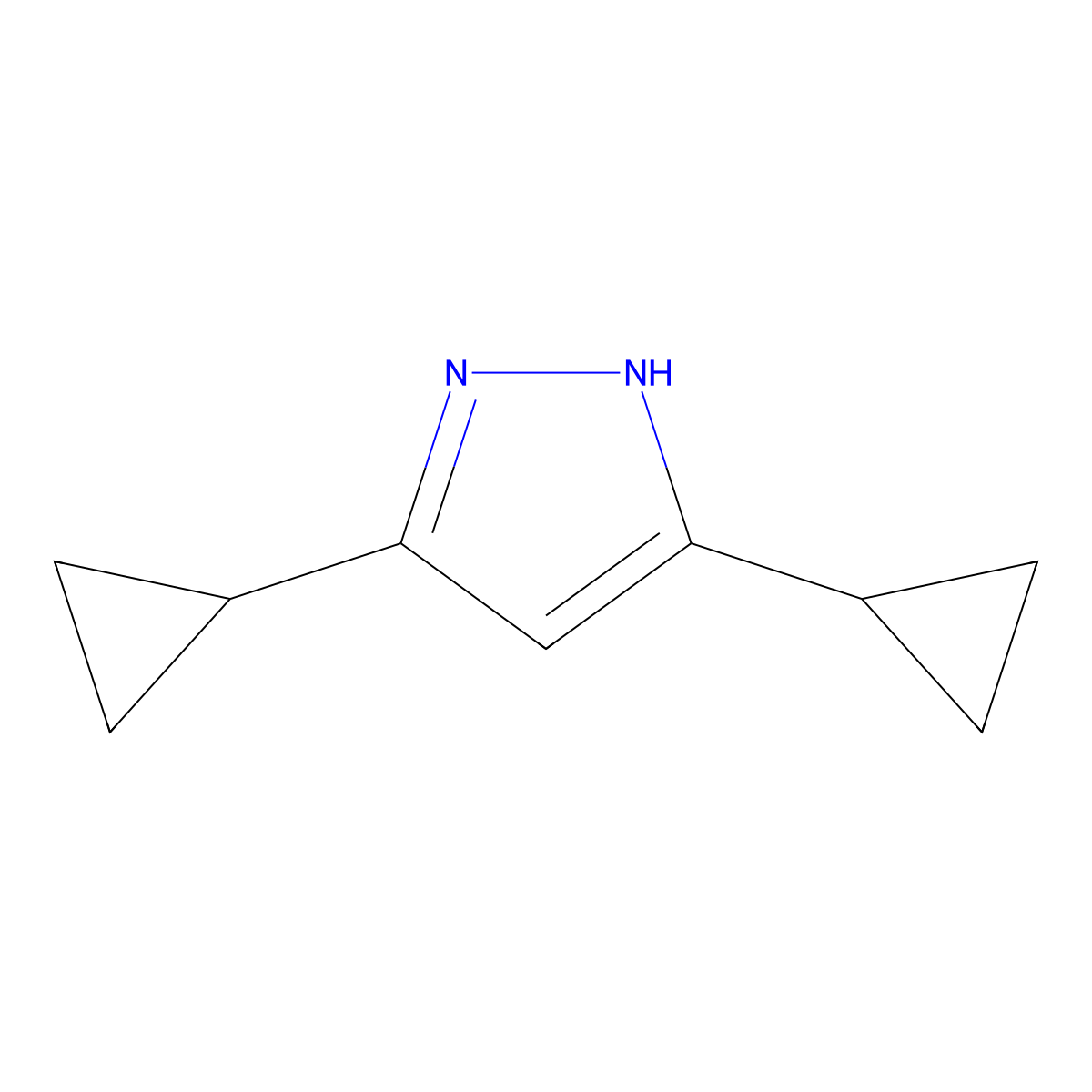 3,5-dicyclopropyl-1H-pyrazole molecular structure, CAS 1288339-30-9