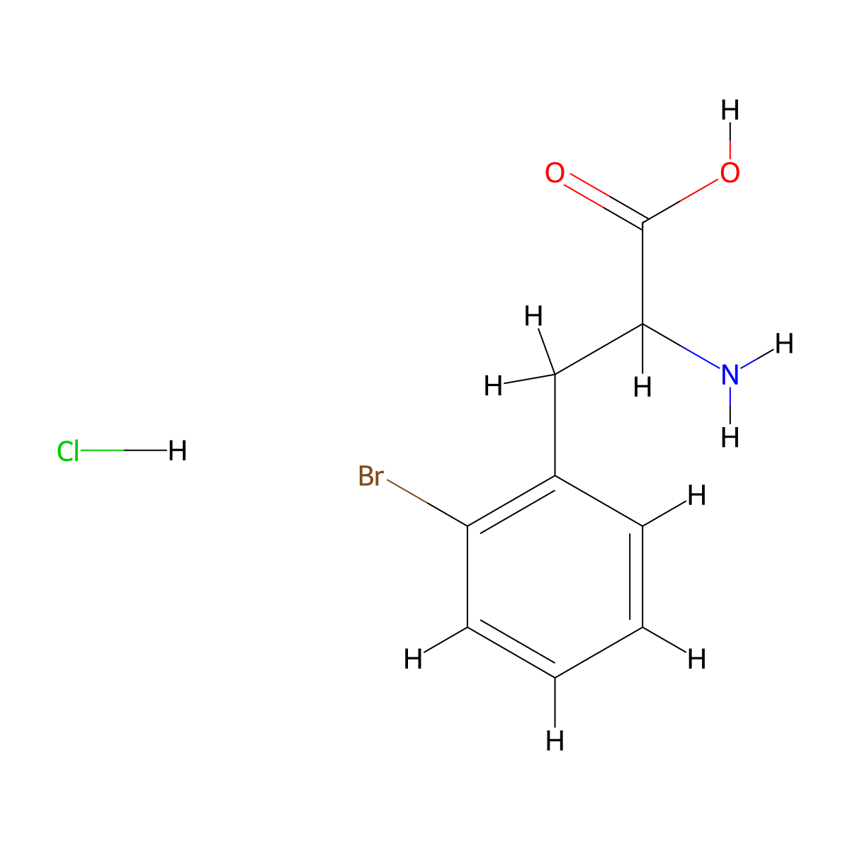2-Amino-3-(2-bromophenyl)propanoic acid hydrochloride molecular structure, CAS 128834-01-5