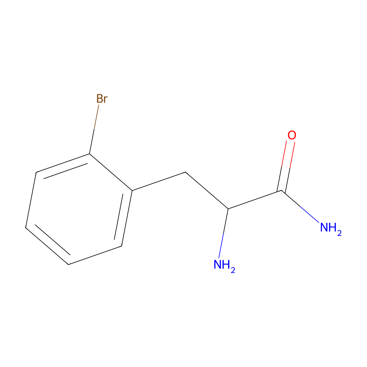 2-Amino-3-(2-bromophenyl)propanamide molecular structure, CAS 128834-04-8