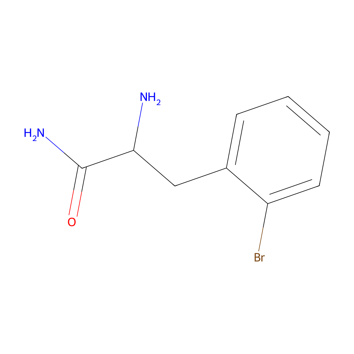 2-Amino-3-(2-bromophenyl)propanamide molecular structure, CAS 128834-04-8
