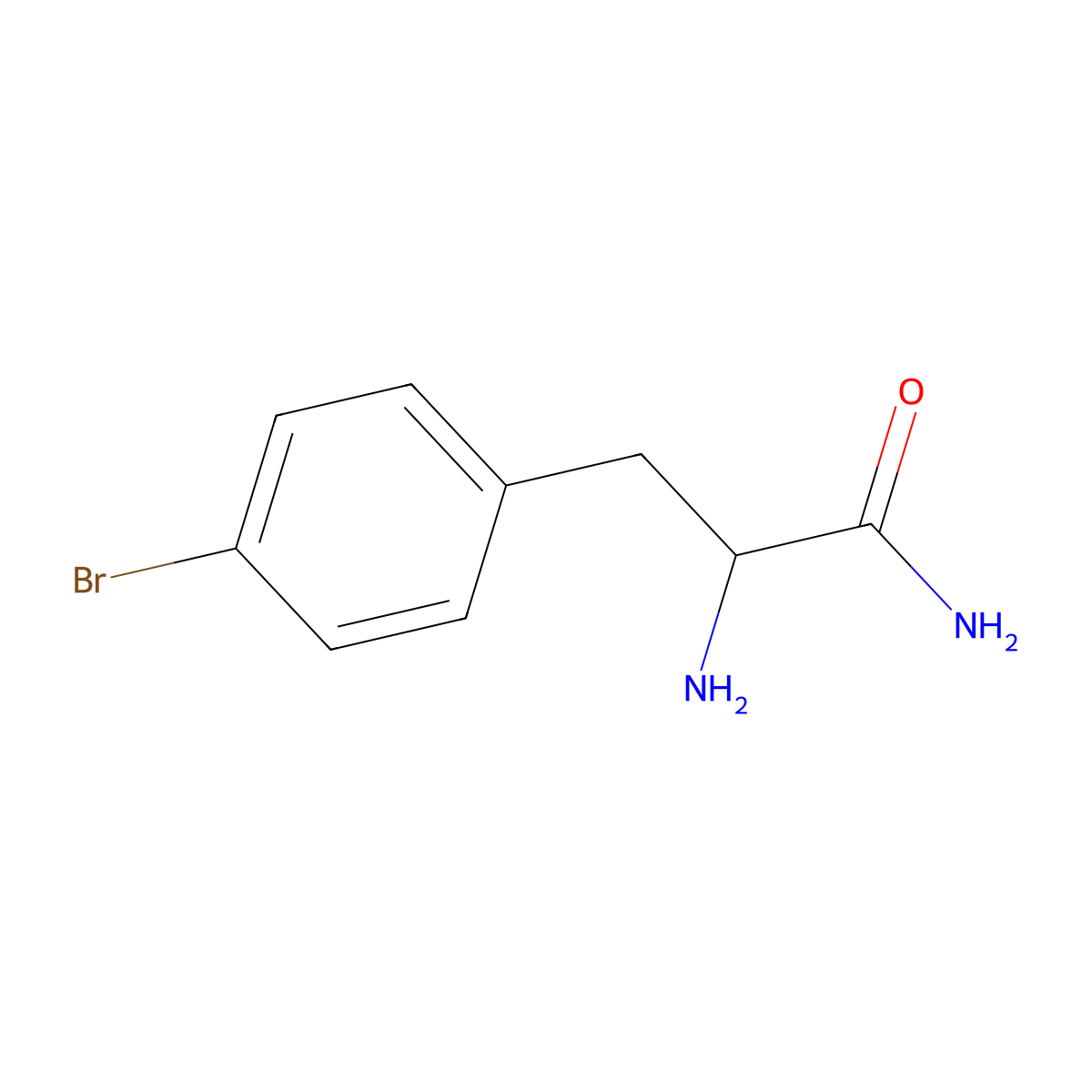 2-Amino-3-(4-bromophenyl)propanamide molecular structure, CAS 128834-05-9