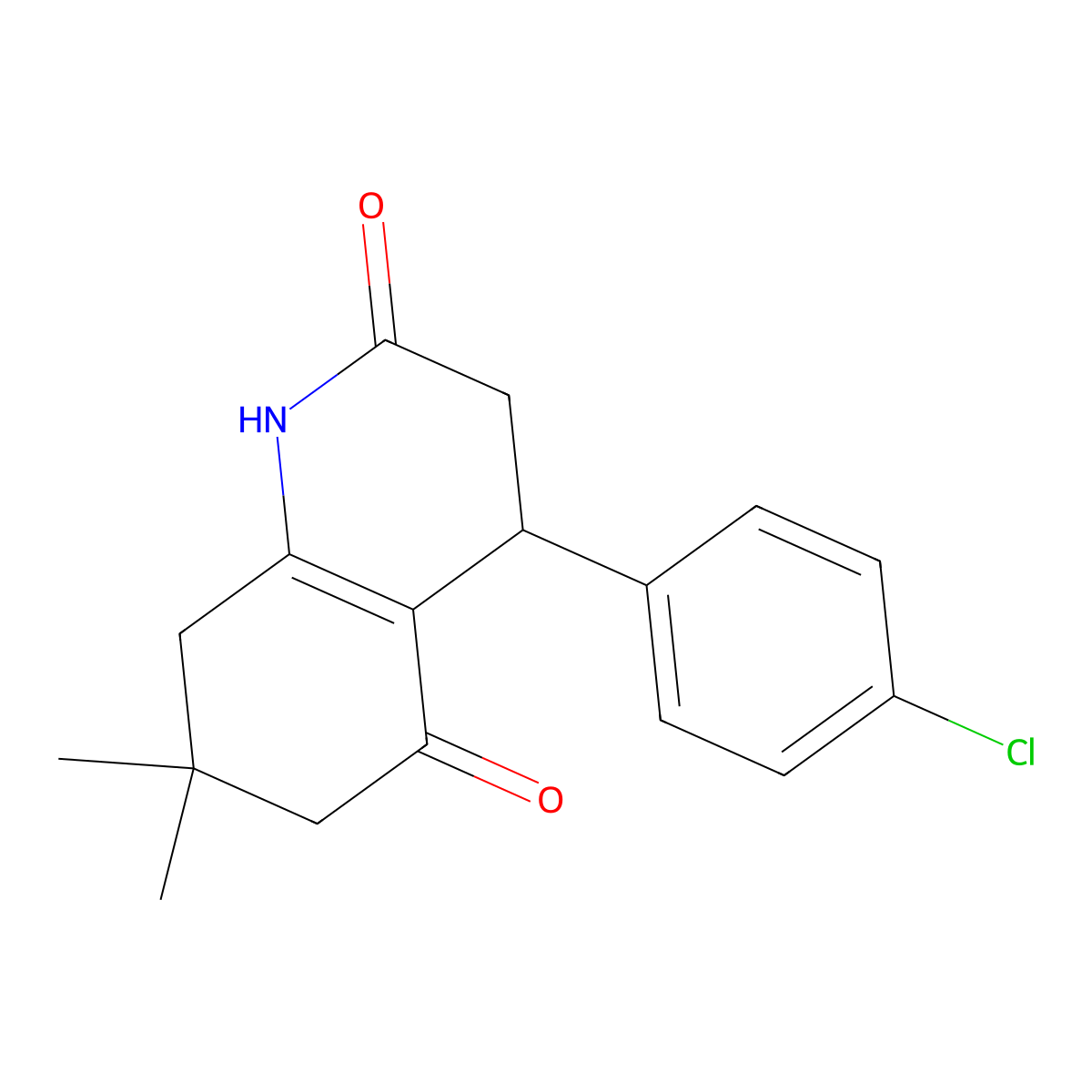 4-(4-chlorophenyl)-7,7-dimethyl-3,4,6,8-tetrahydro-1H-quinoline-2,5-dione molecular structure, CAS 128839-42-9