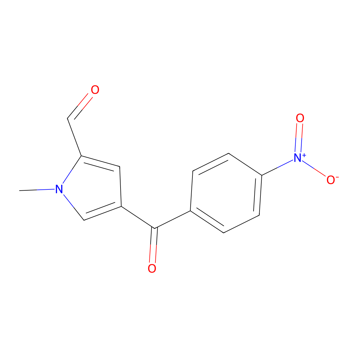 1-methyl-4-(4-nitrobenzoyl)-1H-pyrrole-2-carbaldehyde molecular structure, CAS 128843-59-4