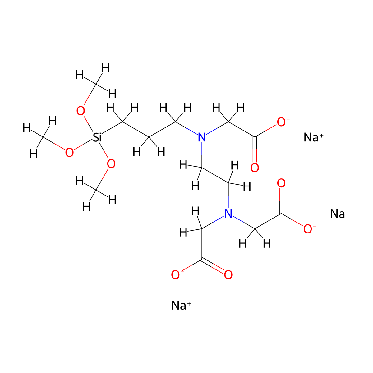 N-(3-(Trimethoxysilyl)propyl)ethylenediaminetriacetic acid trisodium salt molecular structure, CAS 128850-89-5