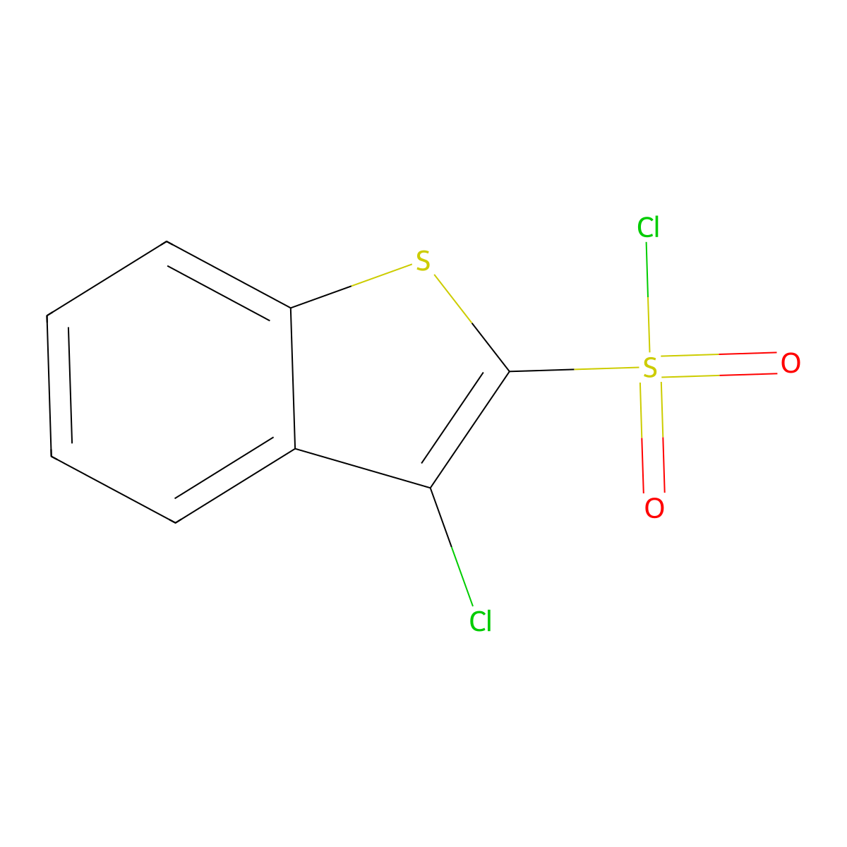 3-Chloro-1-benzothiophene-2-sulfonyl chloride molecular structure, CAS 128851-99-0