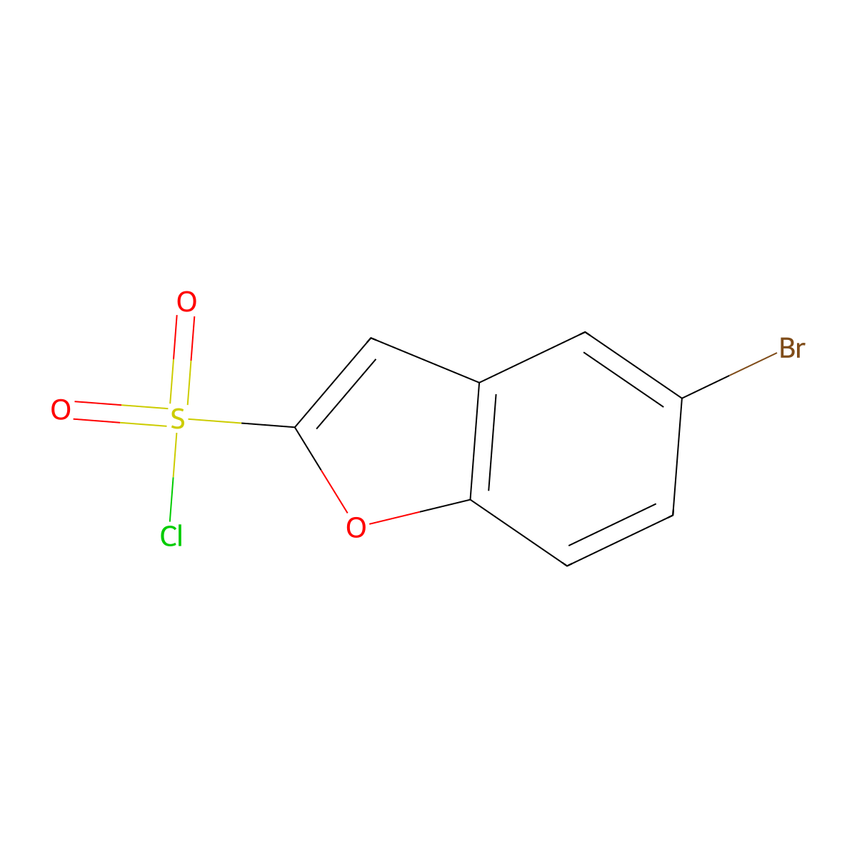 5-Bromo-1-benzofuran-2-sulfonylchloride molecular structure, CAS 128852-01-7