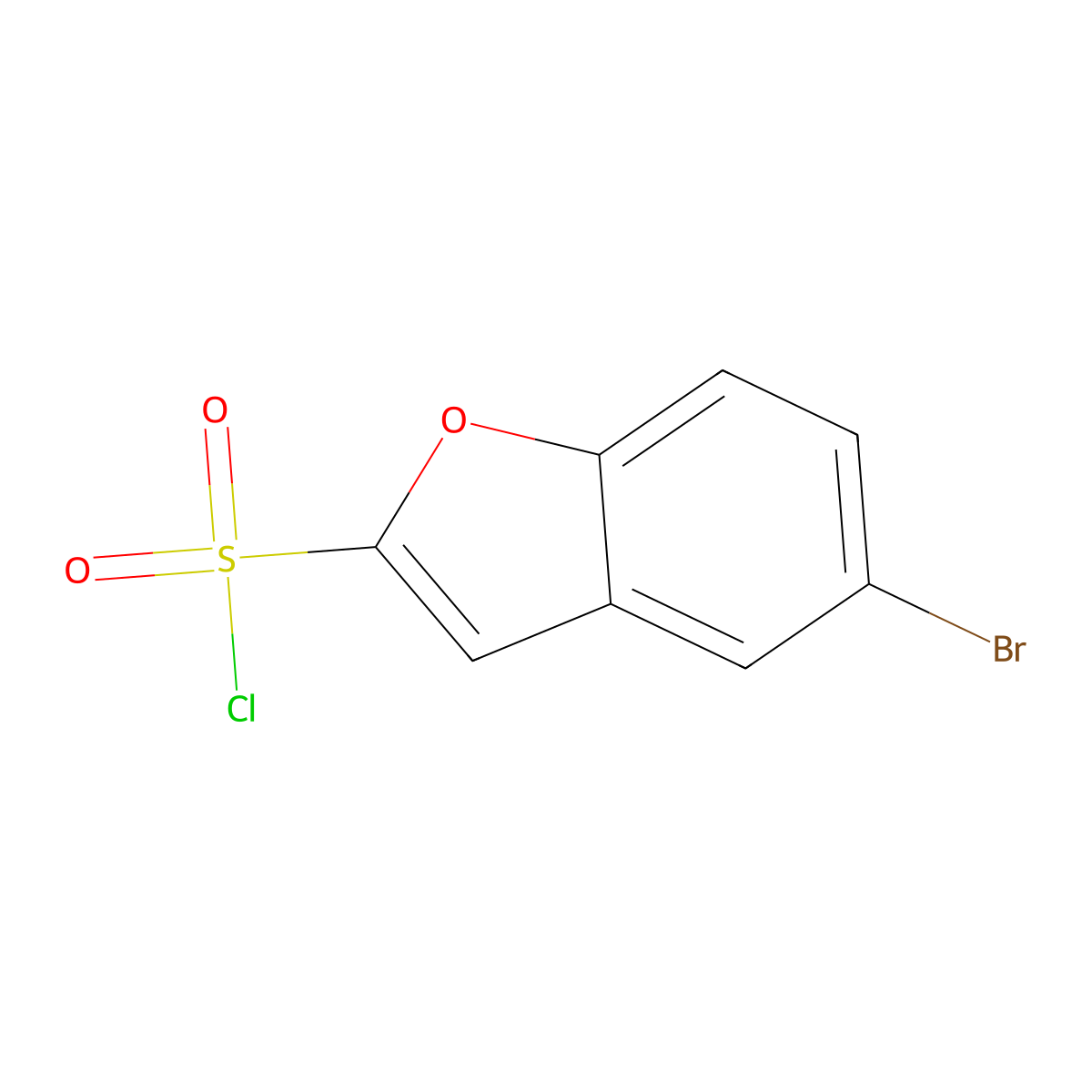 5-Bromo-1-benzofuran-2-sulfonylchloride molecular structure, CAS 128852-01-7