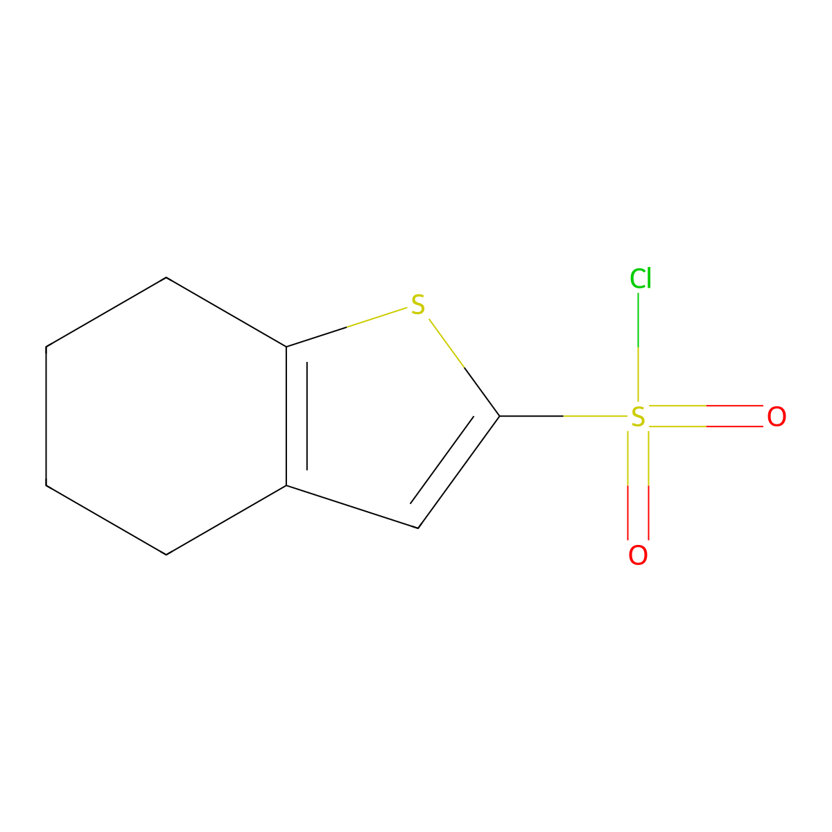 4,5,6,7-Tetrahydro-1-benzothiophene-2-sulfonyl chloride molecular structure, CAS 128852-17-5