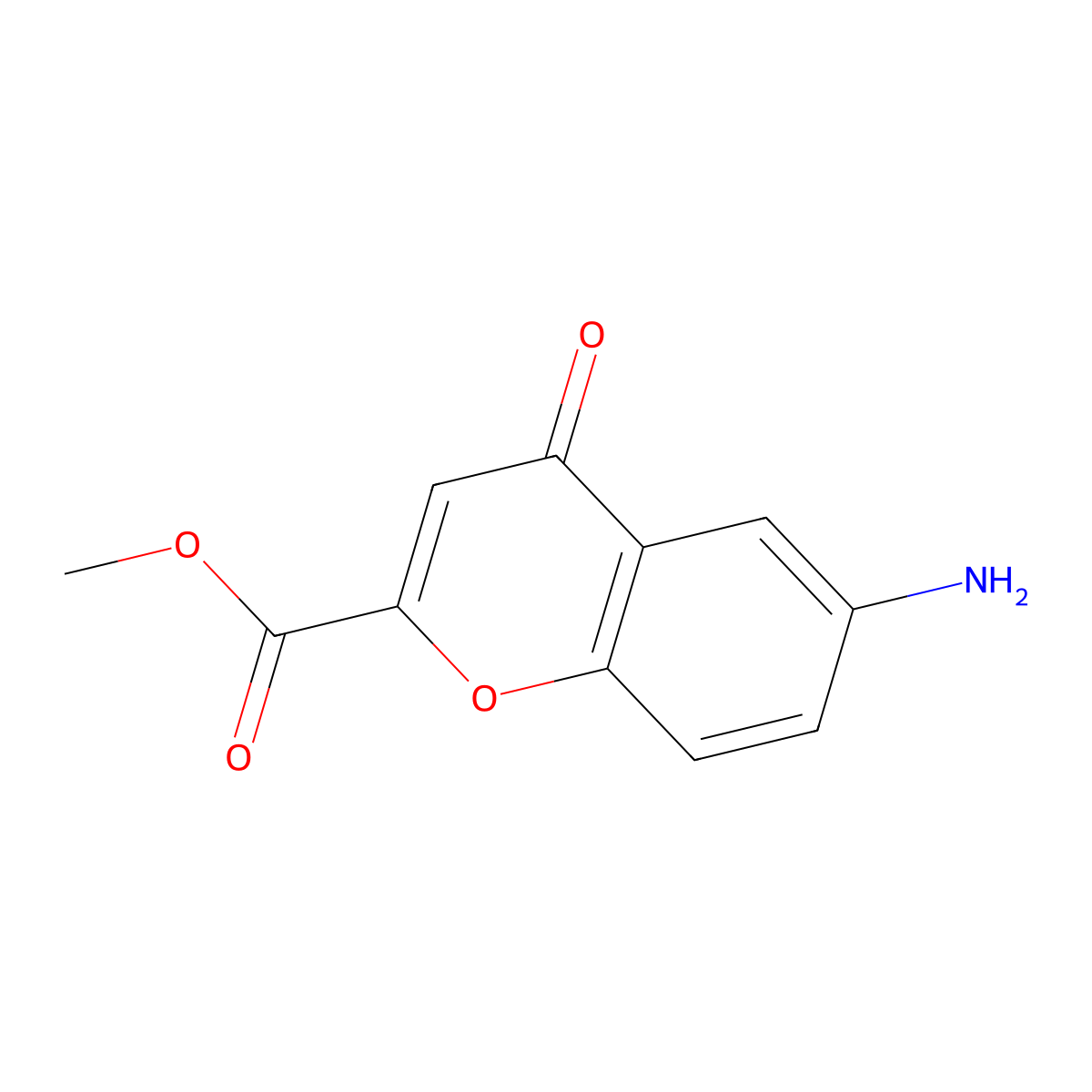 methyl 6-amino-4-oxo-4H-chromene-2-carboxylate molecular structure, CAS 128852-81-3