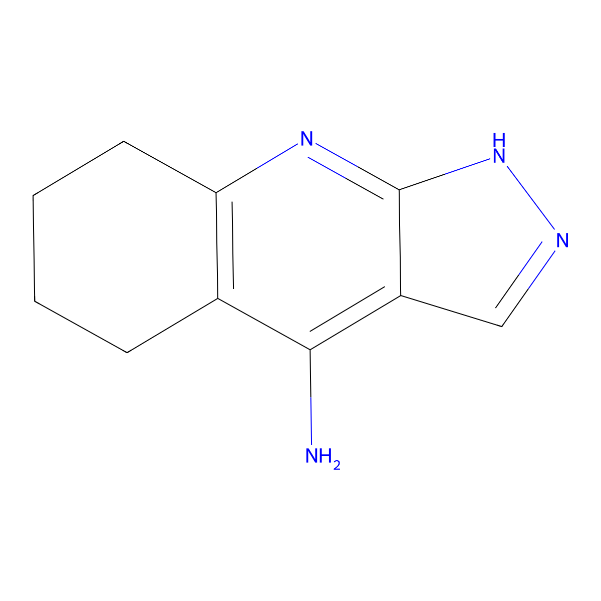 5,6,7,8-Tetrahydro-2H-pyrazolo[3,4-b]quinolin-4-amine molecular structure, CAS 128854-10-4