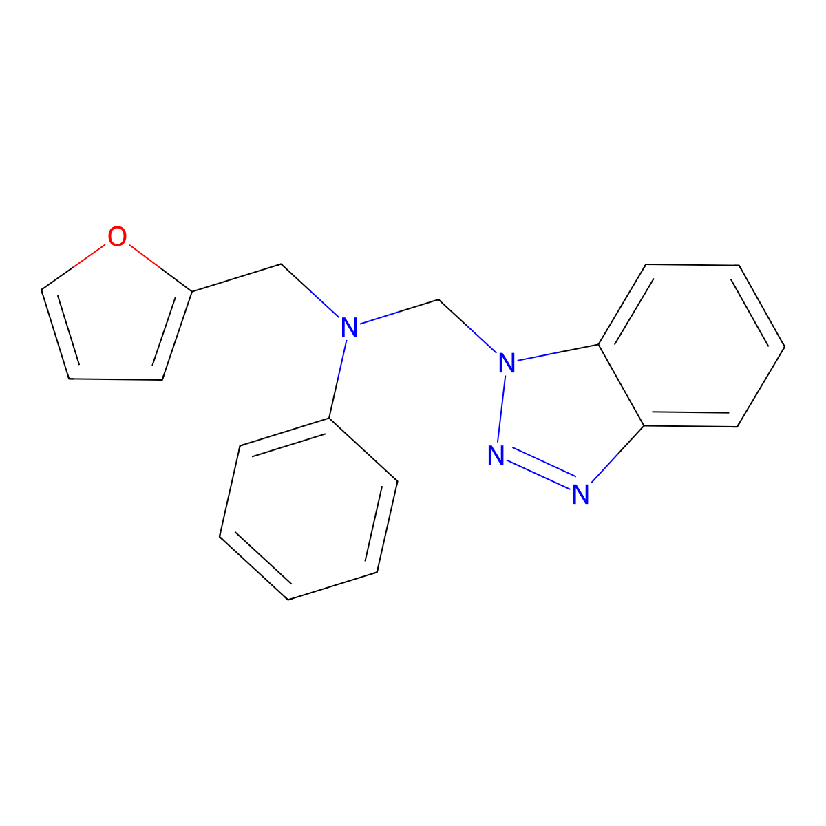 N-(1H-1,2,3-Benzotriazol-1-ylmethyl)-N-(furan-2-ylmethyl)aniline molecular structure, CAS 128860-68-4