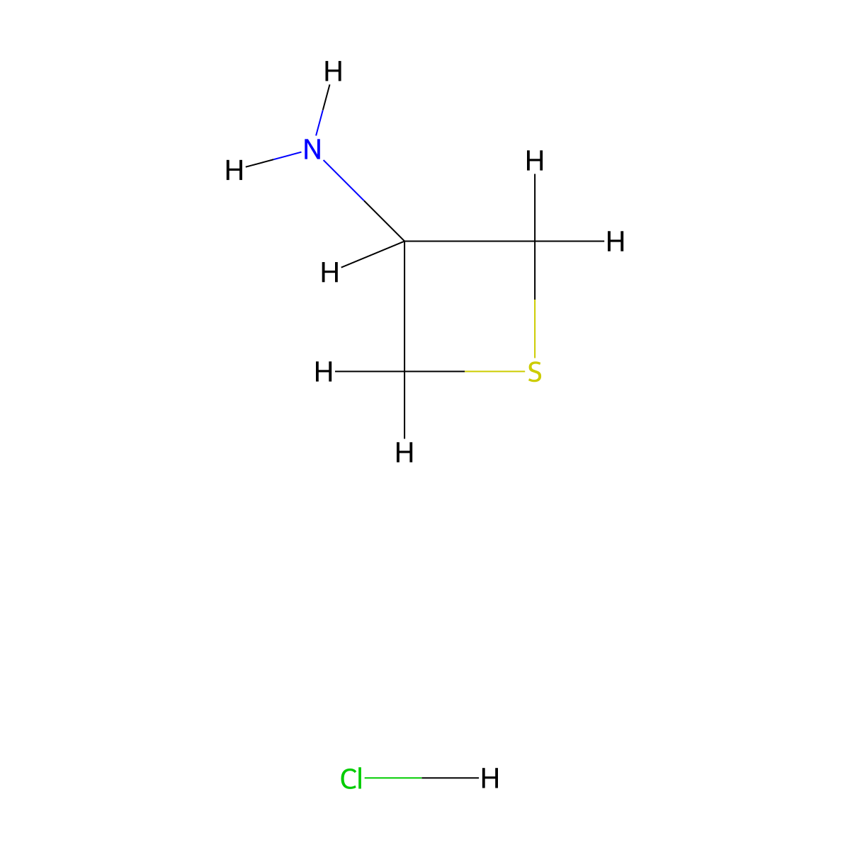 Thietan-3-amine hydrochloride molecular structure, CAS 128861-78-9