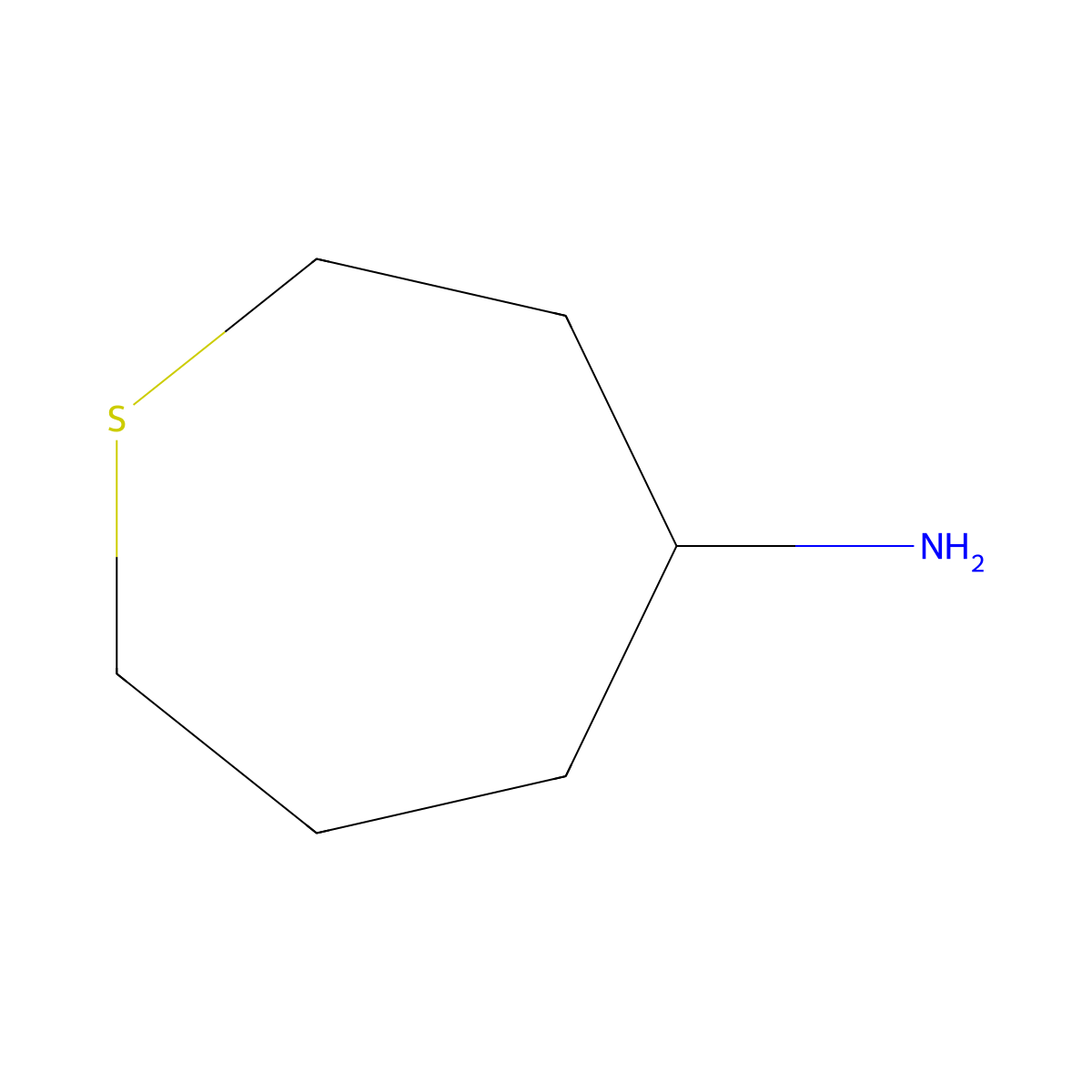 Thiepan-4-amine molecular structure, CAS 128861-82-5