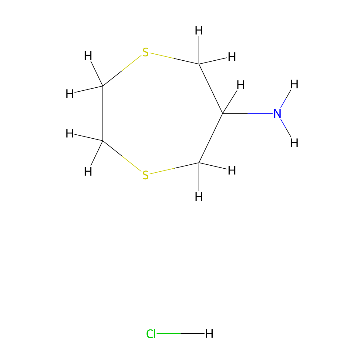 1,4-Dithiepan-6-aminehydrochloride molecular structure, CAS 128862-27-1