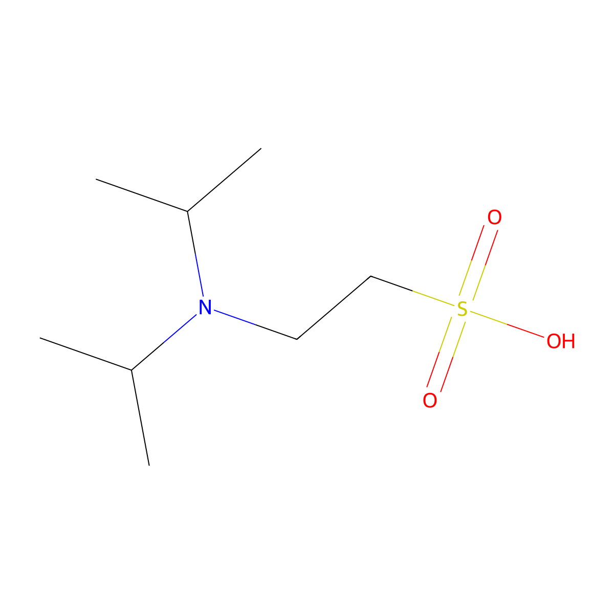 Ethanesulfonic acid, 2-[bis(1-methylethyl)amino]- molecular structure, CAS 128869-82-9