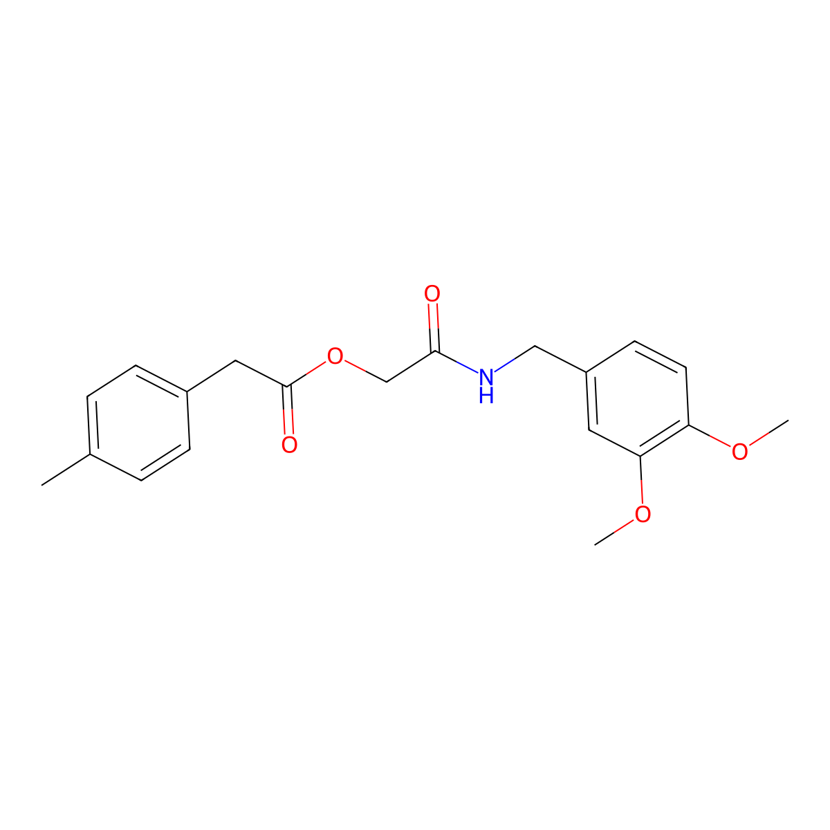 2-[(3,4-Dimethoxybenzyl)amino]-2-oxoethyl (4-methylphenyl)acetate molecular structure, CAS 1288725-08-5