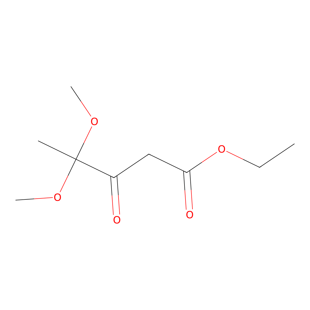 Ethyl 4,4-dimethoxy-3-oxopentanoate molecular structure, CAS 128883-38-5